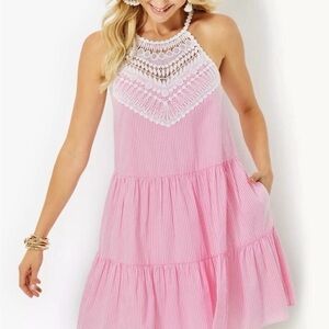 Lilly Pulitzer Women’s Britt seersucker halter dress